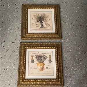 Two French inspired pictures with gold frames